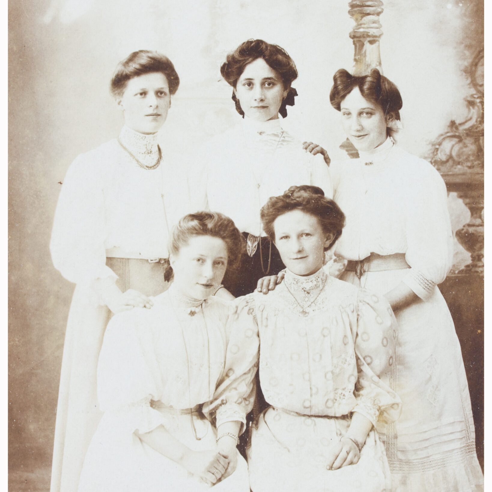 old photo of mother with daughters old photo of mother with daughters